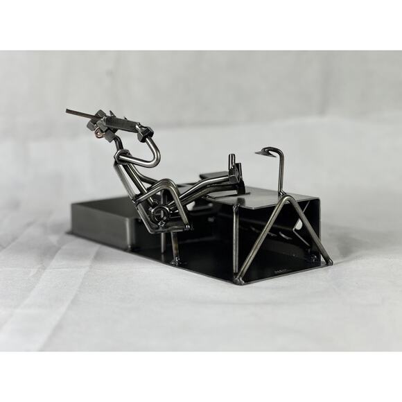 Hinz & Kunst Design Welded Metal Art Writing Desk Sculpture Nuts Bolts Work Book - Picture 13 of 15